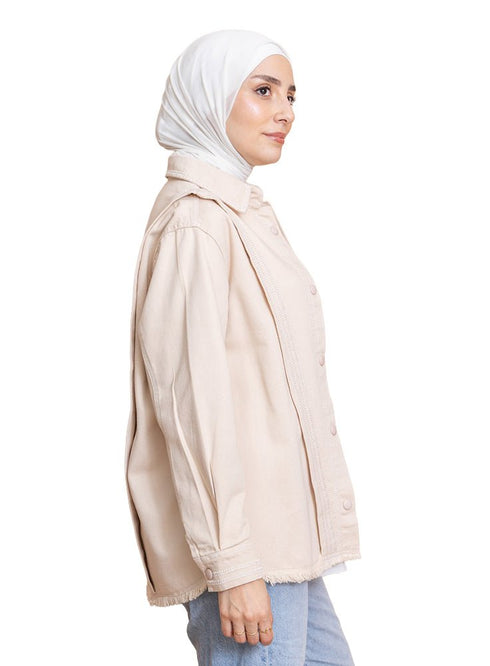 Beige Gabardine Jacket 1 - Khotwh