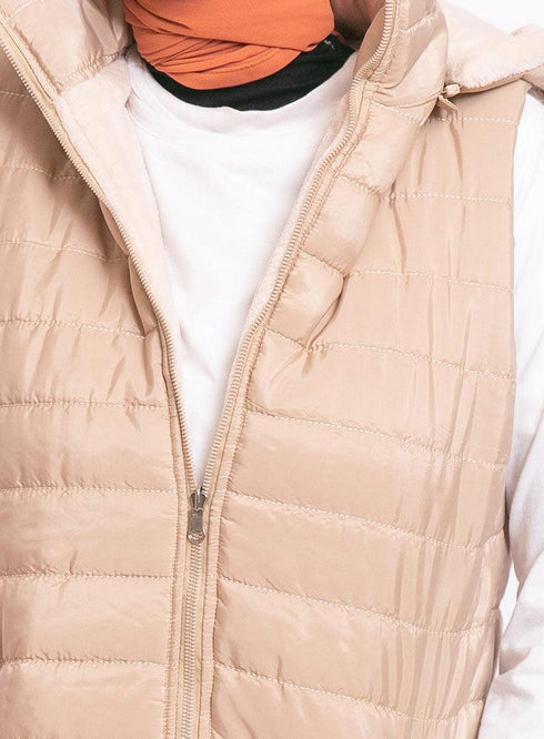 Beige L - Cut Double Face Jacket - Khotwh