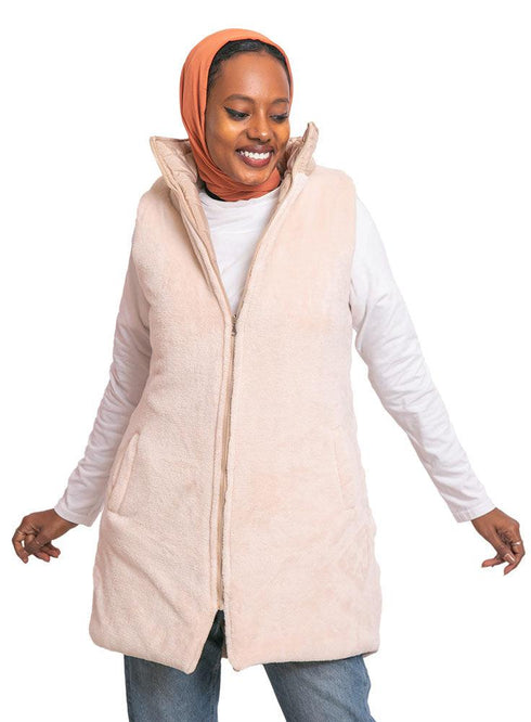 Beige L - Cut Double Face Jacket - Khotwh