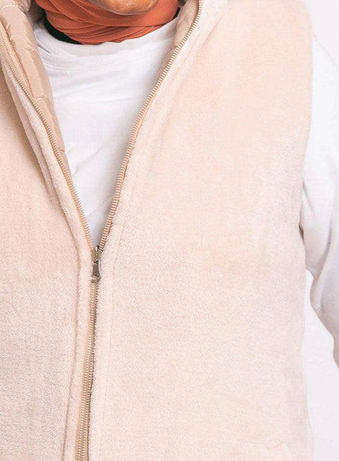 Beige L - Cut Double Face Jacket - Khotwh