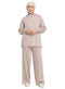 Beige Line Knit Suit - Khotwh