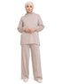 Beige Line Knit Suit - Khotwh