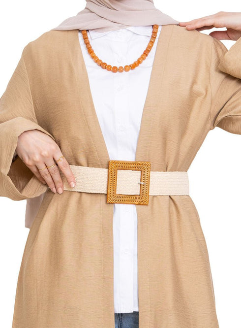 Beige Linen Kimono - Khotwh