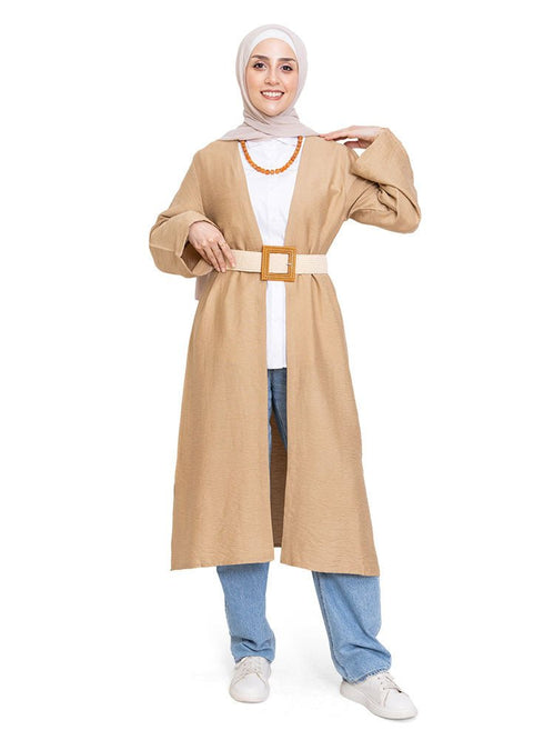 Beige Linen Kimono - Khotwh