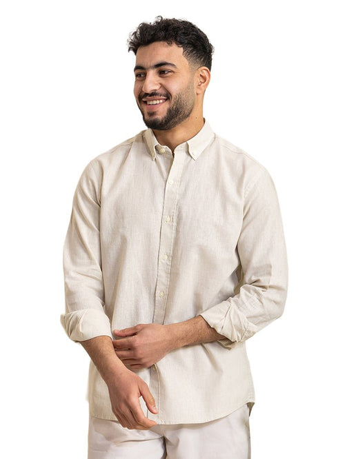 Beige Linen Shirt - Khotwh