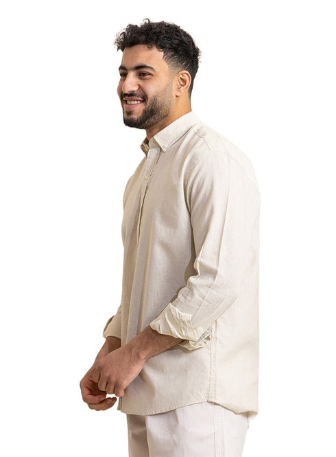 Beige Linen Shirt - Khotwh