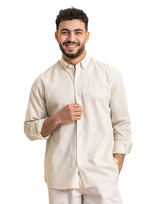 Beige Linen Shirt - Khotwh