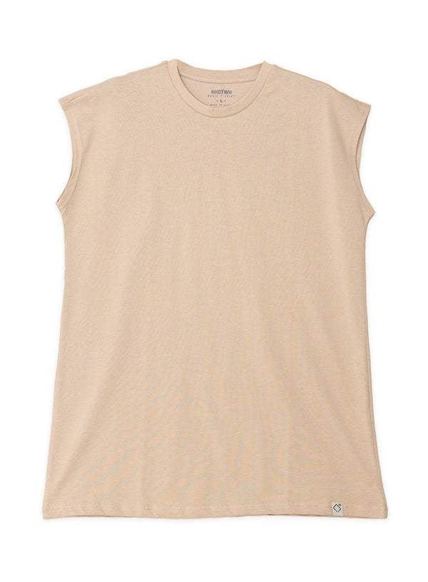 Beige Long Sleeveless - Khotwh