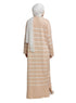 Beige Long - Striped Dress - Khotwh