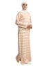 Beige Long - Striped Dress - Khotwh