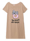 Beige Night Shirt - Design 14 - Khotwh
