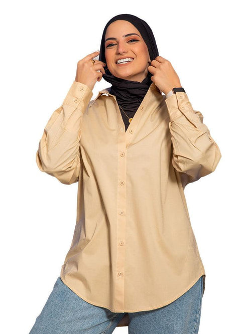 Beige Over - Size Shirt - Khotwh