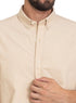 Beige Oxford Half Shirt - Khotwh