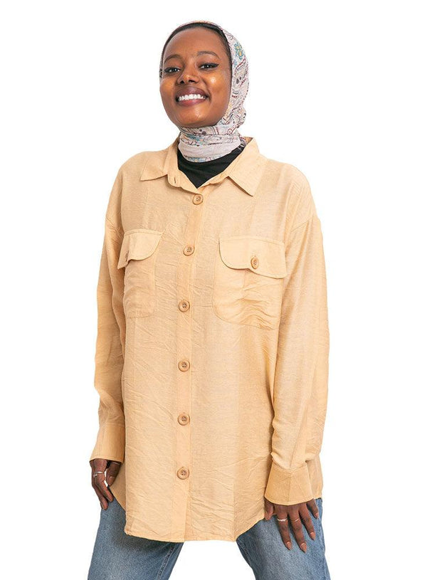 Beige P - Pocket Shirt - Khotwh