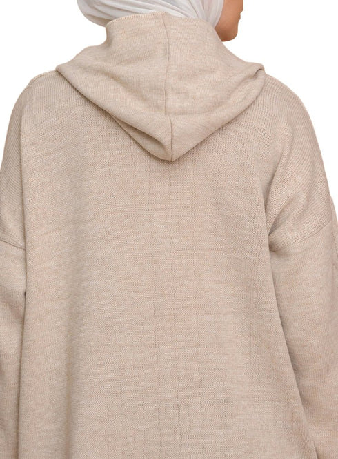 Beige Plexus Hoodie Pullover - Khotwh