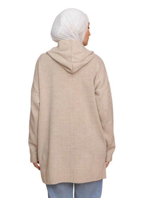 Beige Plexus Hoodie Pullover - Khotwh