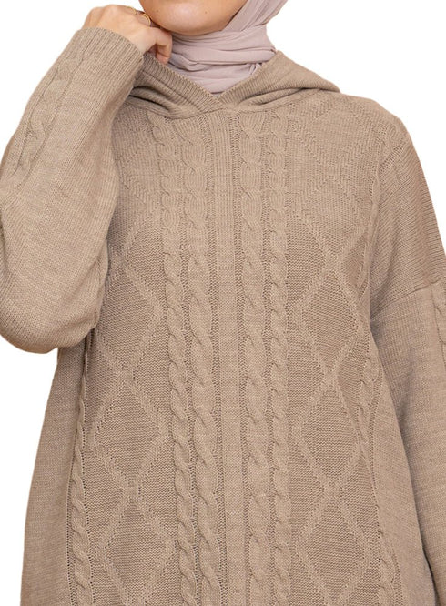 Beige Plexus Hoodie Pullover - Khotwh
