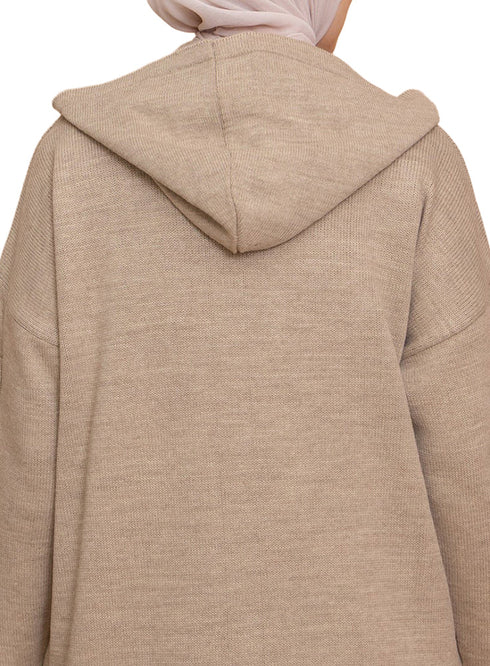Beige Plexus Hoodie Pullover - Khotwh