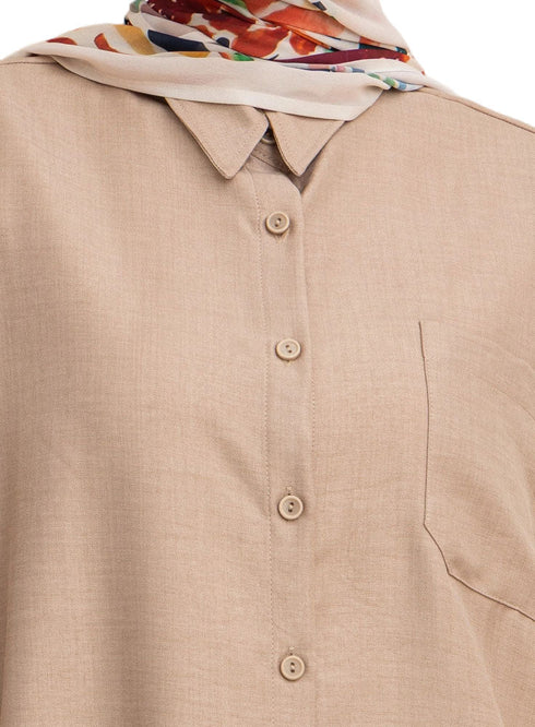 Beige Pocket O - S Shirt - Khotwh