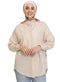 Beige Pocket Over Size Linen Shirt - Khotwh