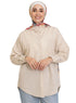 Beige Pocket Over Size Linen Shirt - Khotwh