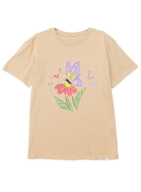 Beige Printed O.S Short - Sleeve Design 10 - Khotwh