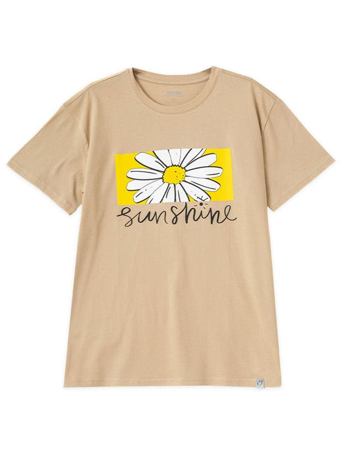 Beige Printed O.S Short - Sleeve Design 12 - Khotwh