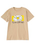 Beige Printed O.S Short - Sleeve Design 12 - Khotwh