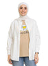 Beige Printed O.S Short - Sleeve Design 12 - Khotwh