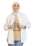Beige Printed O.S Short - Sleeve Design 14 - Khotwh