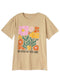 Beige Printed O.S Short - Sleeve Design 14 - Khotwh