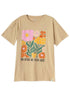 Beige Printed O.S Short - Sleeve Design 14 - Khotwh