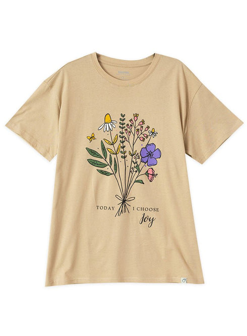 Beige Printed O.S Short - Sleeve Design 17 - Khotwh