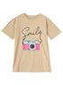 Beige Printed O.S Short - Sleeve Design 20 - Khotwh