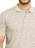 Beige Printed Polo Design 3 - Khotwh