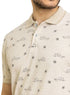 Beige Printed Polo Design 5 - Khotwh