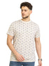 Beige Printed Round T-Shirt Design 1 - Khotwh
