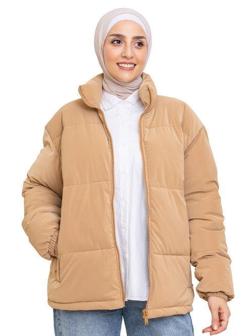 Beige Puffer Jacket 1 - Khotwh