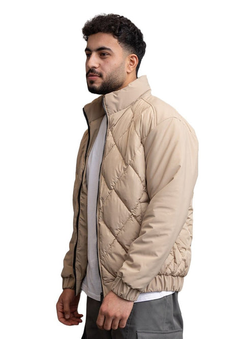 Beige Puffer Jacket 3016 - Khotwh