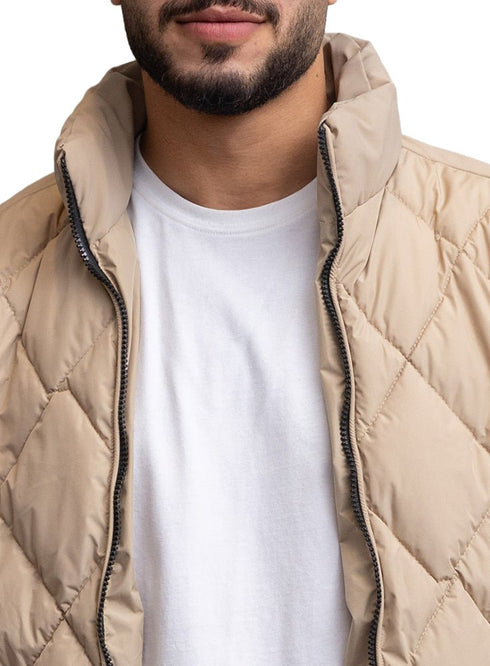 Beige Puffer Jacket 3016 - Khotwh