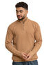 Beige Quarter Zipper Pullover - Khotwh