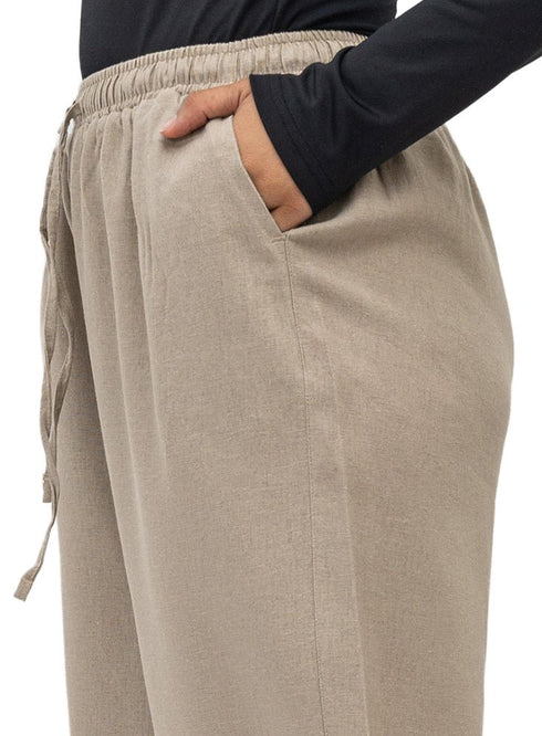 Beige RD-Linen Pants - Khotwh