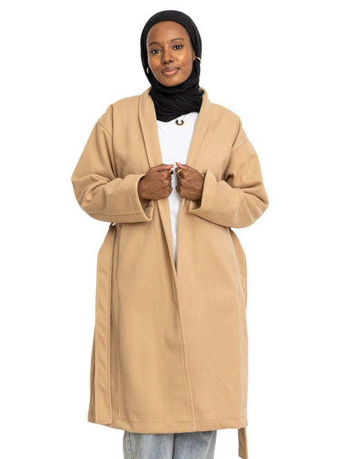 Beige RD - Ribbed Long - Feather Jacket - Khotwh