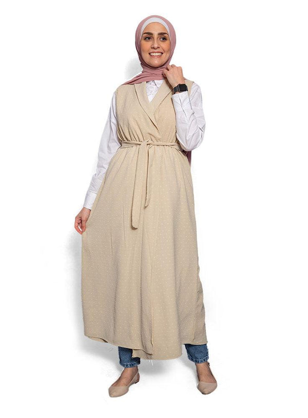 Beige Robe Cut Dress - Khotwh