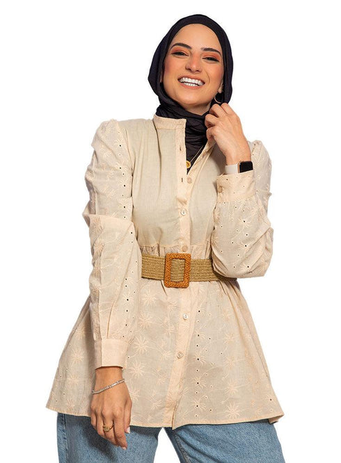 Beige Rukam Blouse - Khotwh