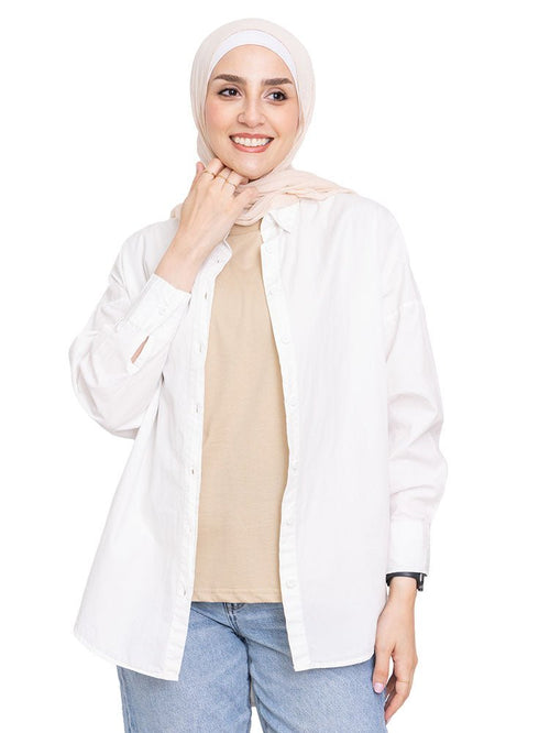 Beige Short Sleeveless - Khotwh