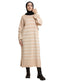 Beige Short - Striped Dress - Khotwh
