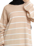 Beige Short - Striped Dress - Khotwh