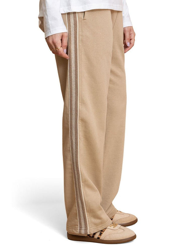 Beige Side Stripe Pant (W) - Khotwh