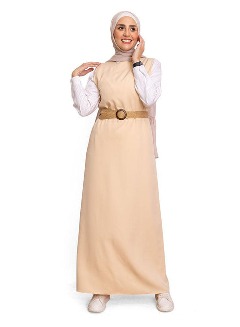 Beige Sleeve - Less Dress - Khotwh